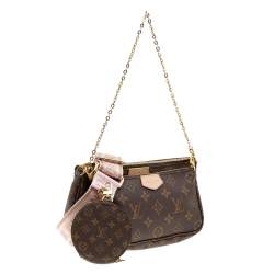 Pre Owned Louis Vuitton Rose Clair Monogram Canvas Multi-Pochette Accessories Bag
