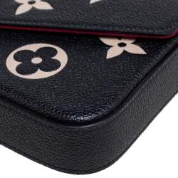 مملوكة مسبقًا حقيبة لوي فيتون فليسي بوشيت جلد بيج/أسود