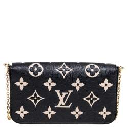 مملوكة مسبقًا حقيبة لوي فيتون فليسي بوشيت جلد بيج/أسود