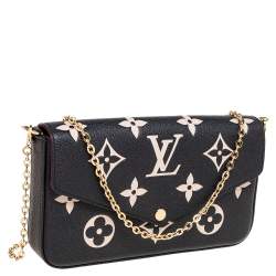 مملوكة مسبقًا حقيبة لوي فيتون فليسي بوشيت جلد بيج/أسود