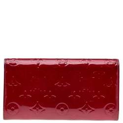 Pre Owned محفظة لوي فيتون سارة جلد فيرنيه مونوغرامي بوم دامور أحمر 