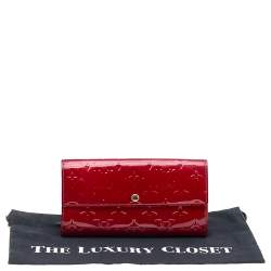 Pre Owned محفظة لوي فيتون سارة جلد فيرنيه مونوغرامي بوم دامور أحمر 