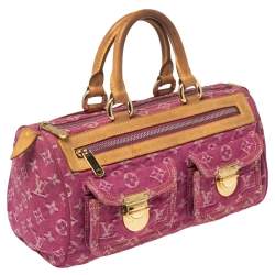 مملوكة مسبقًا حقيبة لوي فيتون نوي سبيدي دنيم مونوغرامي فوشيا