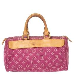 مملوكة مسبقًا حقيبة لوي فيتون نوي سبيدي دنيم مونوغرامي فوشيا