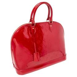 Pre Owned Louis Vuitton Pomme D'Amour Monogram Vernis GM Alma Bag