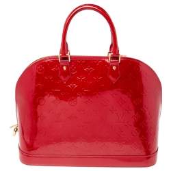 Pre Owned Louis Vuitton Pomme D'Amour Monogram Vernis GM Alma Bag