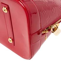 Pre Owned Louis Vuitton Pomme D'Amour Monogram Vernis GM Alma Bag