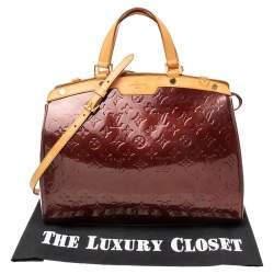 Pre Owned Louis Vuitton Rouge Fauviste Monogram Vernis Brea GM Tote