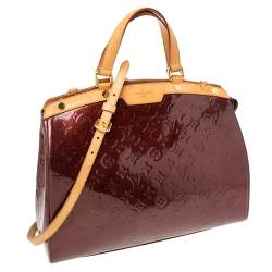 Pre Owned Louis Vuitton Rouge Fauviste Monogram Vernis Brea GM Tote