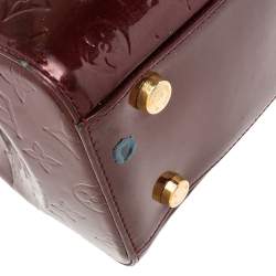 Pre Owned Louis Vuitton Rouge Fauviste Monogram Vernis Brea GM Tote