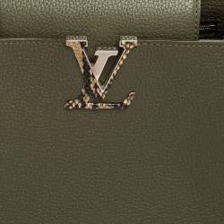 مملوكة مسبقًا Louis Vuitton Khaki Green Taurillon Leather and Python Capucines PM Bag