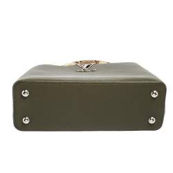 مملوكة مسبقًا Louis Vuitton Khaki Green Taurillon Leather and Python Capucines PM Bag