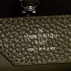 مملوكة مسبقًا Louis Vuitton Khaki Green Taurillon Leather and Python Capucines PM Bag