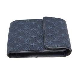 مملوكة مسبقًا محفظة لوي فيتون كانفاس ميني لين أزرق كحلي مونوغرامي مضغوطة
