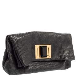 Pre Owned Louis Vuitton Black Monogram Leather Limited Edition Altair Clutch