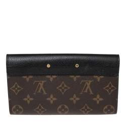 Pre Owned Louis Vuitton Black Monogram Canvas And Leather Pallas Wallet