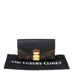 Pre Owned Louis Vuitton Black Monogram Canvas And Leather Pallas Wallet