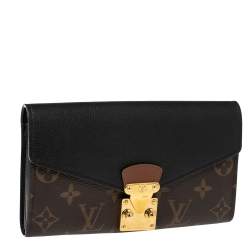 Pre Owned Louis Vuitton Black Monogram Canvas And Leather Pallas Wallet