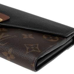 Pre Owned Louis Vuitton Black Monogram Canvas And Leather Pallas Wallet