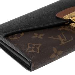 Pre Owned Louis Vuitton Black Monogram Canvas And Leather Pallas Wallet