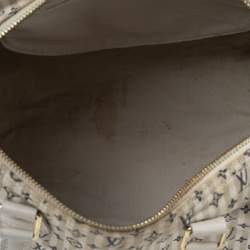 Pre Owned Louis Vuitton White/Blue Monogram Mini Lin Croisette Speedy 30