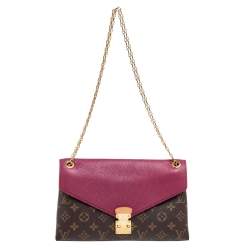 Pre Owned Louis Vuitton Aurore Monogram Canvas Pallas Chain Bag