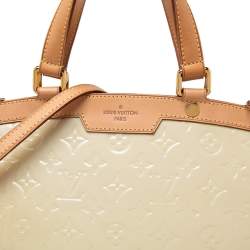 Pre Owned Louis Vuitton Blanc Corail Monogram Vernis Brea GM Bag