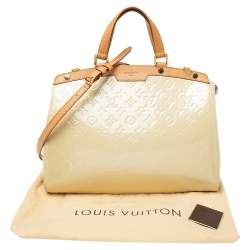 Pre Owned Louis Vuitton Blanc Corail Monogram Vernis Brea GM Bag