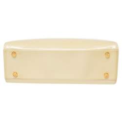 Pre Owned Louis Vuitton Blanc Corail Monogram Vernis Brea GM Bag