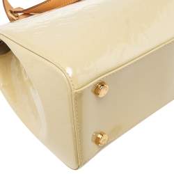 Pre Owned Louis Vuitton Blanc Corail Monogram Vernis Brea GM Bag