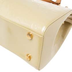 Pre Owned Louis Vuitton Blanc Corail Monogram Vernis Brea GM Bag