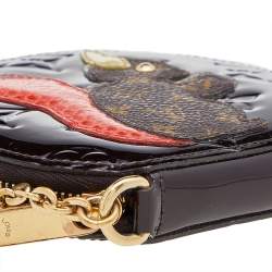 مملوكة مسبقًا محفظة معدنية مستديرة لوي فيتون أنيمانا إيكرويل سكويرل مونوغرامي عنابي