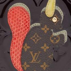 مملوكة مسبقًا محفظة معدنية مستديرة لوي فيتون أنيمانا إيكرويل سكويرل مونوغرامي عنابي