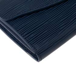 مملوكة مسبقًا محفظة لوي فيتون سارا جلد ايبي زرقاء داكنة