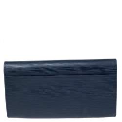 مملوكة مسبقًا محفظة لوي فيتون سارا جلد ايبي زرقاء داكنة