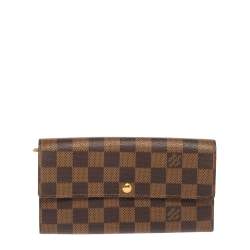 مملوكة مسبقًا Louis Vuitton Damier Ebene Canvas Sarah Wallet