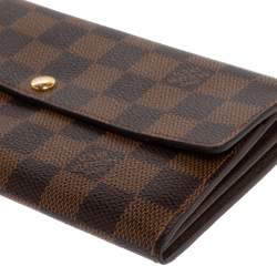 مملوكة مسبقًا Louis Vuitton Damier Ebene Canvas Sarah Wallet
