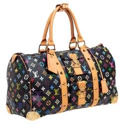 Pre Owned Louis Vuitton Black/Multicolor Monogram Canvas Keepall 45 Bag