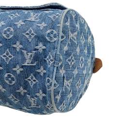 Pre Owned حقيبة لوي فيتون نيو سبيدي دينم أزرق مونوغرامي