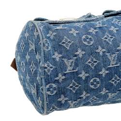 Pre Owned حقيبة لوي فيتون نيو سبيدي دينم أزرق مونوغرامي