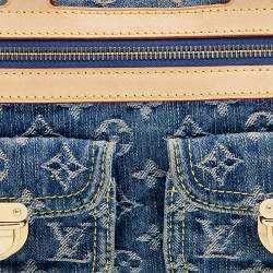 Pre Owned حقيبة لوي فيتون نيو سبيدي دينم أزرق مونوغرامي