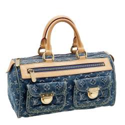 Pre Owned حقيبة لوي فيتون نيو سبيدي دينم أزرق مونوغرامي