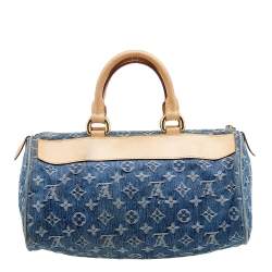 Pre Owned حقيبة لوي فيتون نيو سبيدي دينم أزرق مونوغرامي