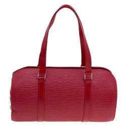 Pre Owned Louis Vuitton Red Epi Leather Soufflot Bag