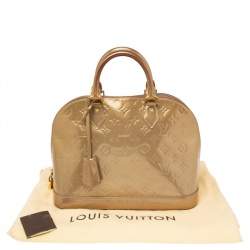 Pre Owned Louis Vuitton Vert Olive Monogram Vernis Alma PM Bag