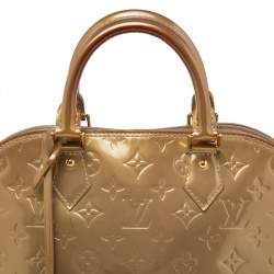 Pre Owned Louis Vuitton Vert Olive Monogram Vernis Alma PM Bag