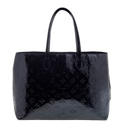 Pre Owned Louis Vuitton Vert Bronze Monogram Vernis Wilshire MM Bag