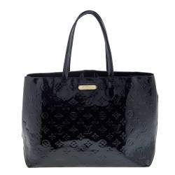 Pre Owned Louis Vuitton Vert Bronze Monogram Vernis Wilshire MM Bag