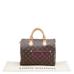 Pre Owned Louis Vuitton Fuchsia Monogram Perforated Canvas Limited Edition Speedy 30 Bag