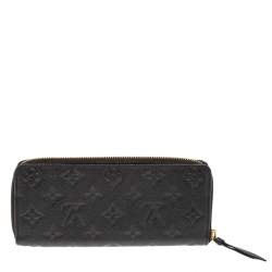 مملوكة مسبقًا محفظة لوي فيتون جلد إمبرينت اسود مونوغرامي بسحاب محيط